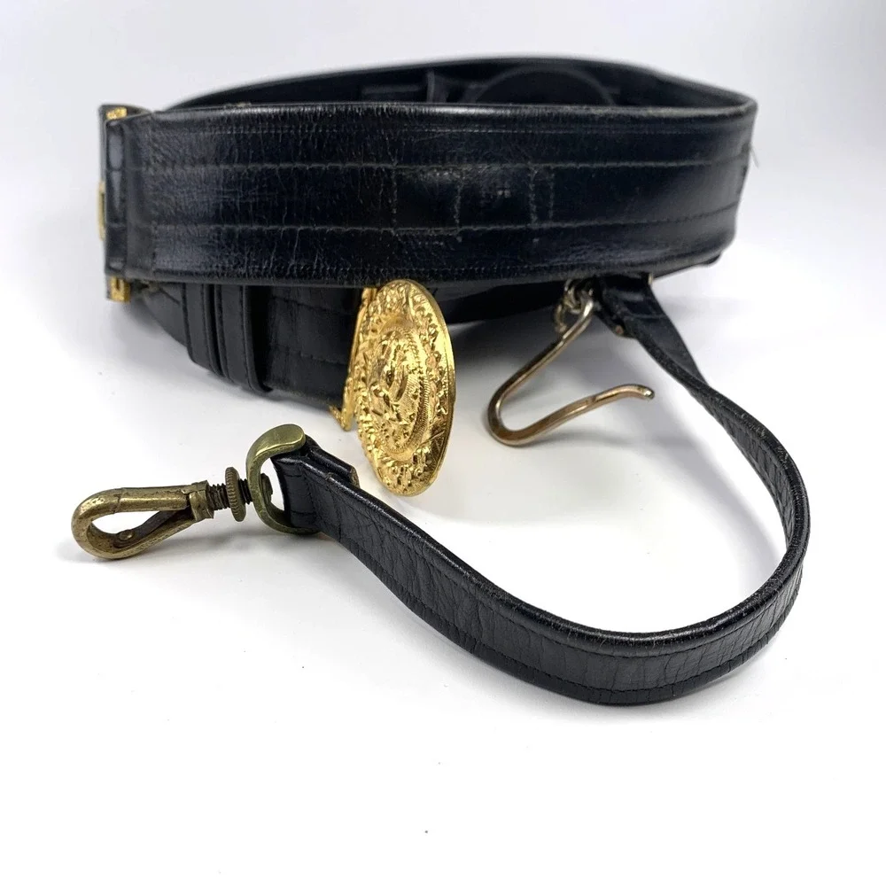 Vintage US Navy Officers Sword Belt & Buckle w/ Hangers Size 34 N.S. Meyer NY